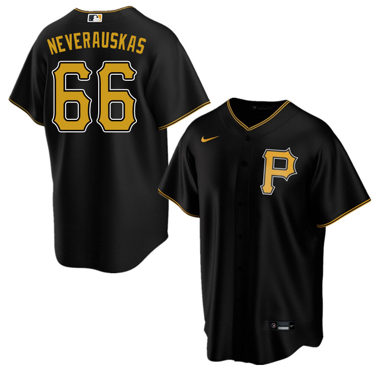 Nike Men #66 Dovydas Neverauskas Pittsburgh Pirates Baseball Jerseys Sale-Black - Click Image to Close